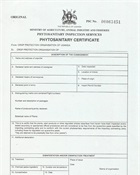 Phytosanitary certificate